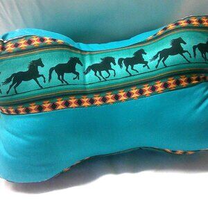 Aztec Turquoise 3 sided Dog bone neck Pillow
